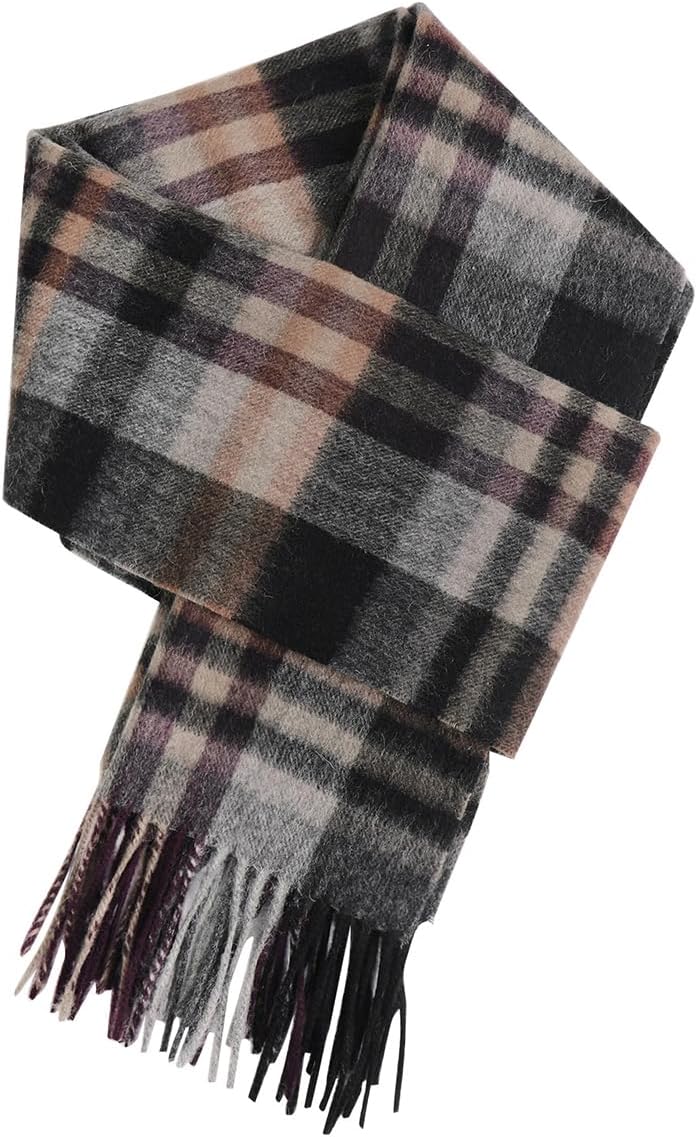 SKNSOFT Winter Wool Plaid Scarf for Men,Women Fashion Tartan Wrap Checkered Scarves - Image 1